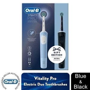 Oral-B Vitality Pro Duo Wiederaufladbare Elektrische Zahnbürste, Schwarz & Blau - Bild 1 von 9