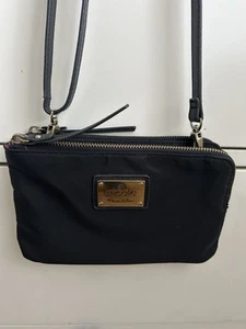 Chic Black Nylon Crossbody Small Purse Handbag By Nicole Miller - EUC !!! - Picture 1 of 14