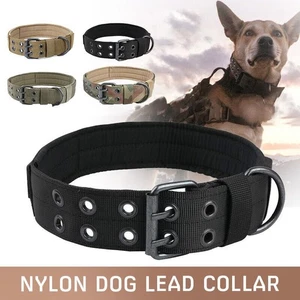 Collare cane grande nylon resistente tattico largo 2" K9 militare con fibbia in metallo - Foto 1 di 28