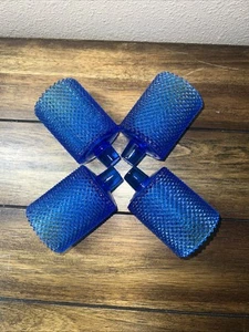 Juego de 4 Candelabros Vintage Azul Vidrio Hobnail Votivo/Aplique (E324) - Imagen 1 de 3