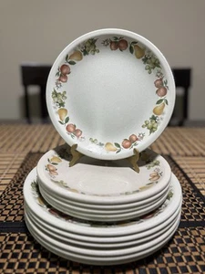 Wedgwood Quince Fruit Ring Four à Table 6 Assiettes 10-1/2” & 6 Assiettes à Salade - Photo 1/14