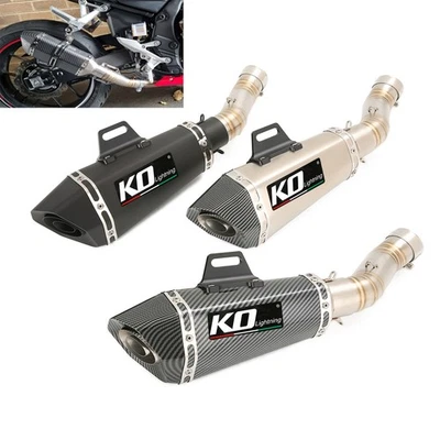Slip On Exhaust Set Mid Link Pipe Muffler For Honda CBR500R CB500X/F 2017-2025 - Imagen 1 de 4
