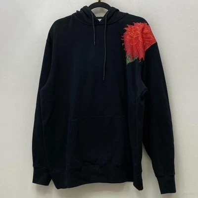 yohji yamamoto POUR HOMME men's flower print pullover hoodie size XXL black USED - Image 1 of 4