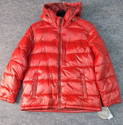 NWT MICHAEL KORS Size XL Red Hooded Sustainable Insulation Men's Puffer Jacket - Image 1 of 4