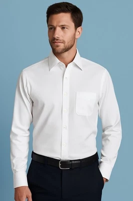 Kenneth Gordon Dress Shirt Men’s 16 / 35 White 100% Cotton Non Iron Classic Fit - Image 1 of 4
