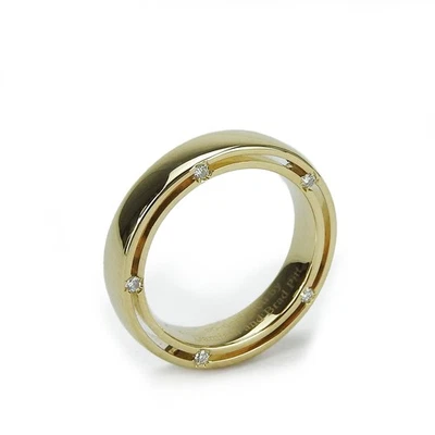 Anillo Damiani USADO lado D EE. UU. 3,5-4 K18 oro amarillo/diamante 5,4 g oro #6,5 Foto 1 de 4