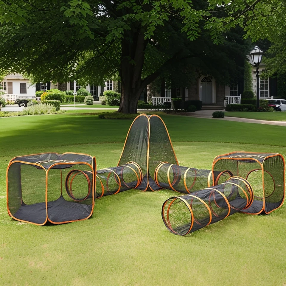 6 In1 Outdoor Cat Enclosure, Portable Outdoor & Indoor Cat Tent, Foldable Ten... - Image 1 of 4