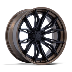 22X10 Fuel 1PC FC404 MUTINY 6X135 -18MM MATTE BLACK W/ GLOSS BRONZE LIP - Picture 1 of 2