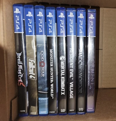 PS4 PlayStation 4 Juego Lote de 8, Resident Evil, God of War, Fallout, DMC, MK Foto 1 de 3