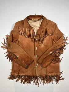 Chaqueta de Colección Disney Mickey Mouse Para Hombres Piel de Ciervo Tostada Cuero Flecos Western - Imagen 1 de 6