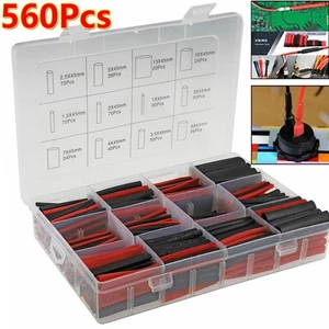 560 Stck. Isolierung Schrumpfschläuche Elektronik Polyolefin Draht Kabel Muffe Kit - Bild 1 von 7