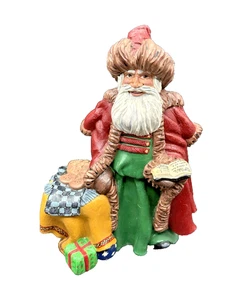 Vintage 1988 Susan Barron Poland Hand Painted Santa Figurine Statue SB '88 - Picture 1 of 14