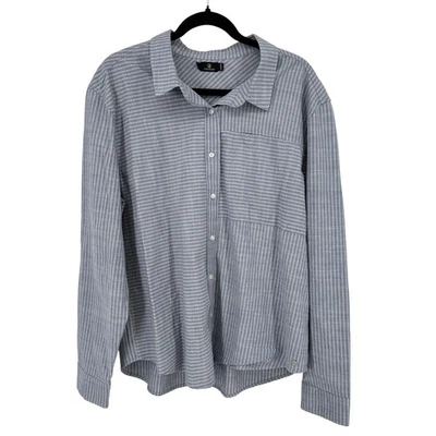 Volcom Men's Blue Stripe Long Sleeve Button Up Shirt XL True To This Skater - Image 1 of 4