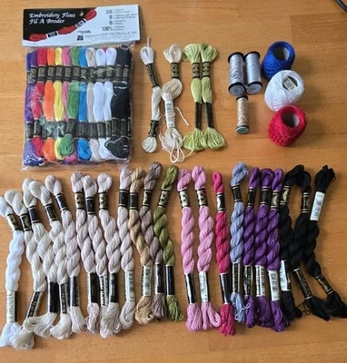 DMC Cotton Pearle-Designs For The Needle Needlepoint Embroidery Floss-Lot Of 68 - Image 1 of 4