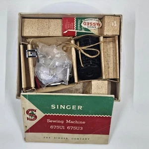 Vintage Singer Sewing Machine Slant-O-Matic Accessories & Manual 675ui 675u3 - Picture 1 of 24
