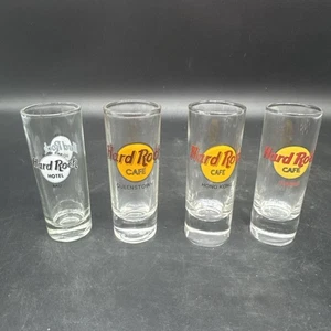 Hard Rock Cafe Shot Glasses Lot of 4 Bali Queenstown Hong Kong Paris - Picture 1 of 5