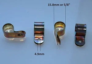 15.8mm / 5/8" Zinc Plated Steel Cable Clip 4mm Fixing - 'P' Type By Lucas Rist - Picture 1 of 1