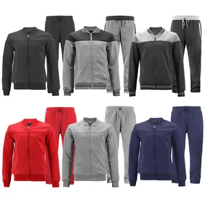 Men's Tracksuit Running Jogging Sports Gym Fitness Work Out 2 Piece Set - Picture 1 of 106