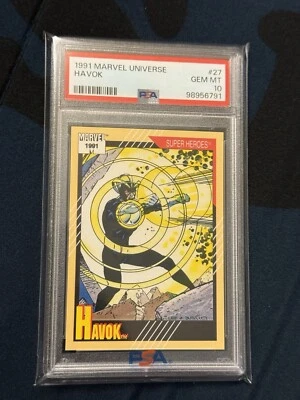 1991 Marvel Universe Havok #27 PSA 10 GEM MINT  *EXTREMELY RARE POP 20 - Image 1 of 2