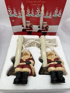 Vintage Weihnachten Nikolaus Mantel Kerzen Paar Willkommenslicht handbemalt sehr schön - Bild 1 von 11