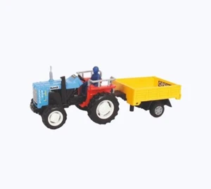 "Gini Creation Mini Tractor with Trolley, Pullback Action, Realistic Design - Picture 1 of 3