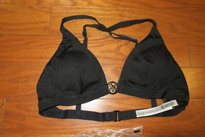 L ❤️ Victoria's Secret Swim suit Swimwear BIKINI TOP Push Up PADS NO WIRE Black - Picture 1 of 12