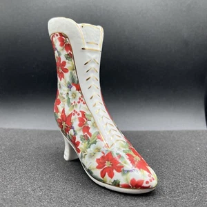 Florero de Navidad Baum Bros Formalidades Bota de Porcelana Vacaciones Floral Flor de Pascua - Imagen 1 de 9