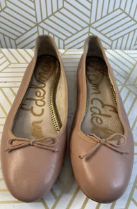 Ballerine Sam Edelman Felicia rosa M4 scarpe in pelle punta tonda fiocco donna taglia 8 - Foto 1 di 5