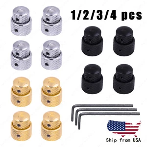 Dual Concentric Metal Control Volume Tone Knobs Double Stacked Knob Soild Shaft - Picture 1 of 20