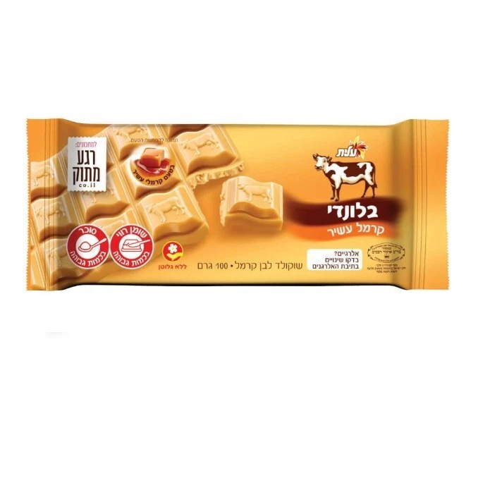 6x Barra de chocolate Elite Blondie con rico caramelo, 100 gramos, de Israel, kosher Foto 1 de 1