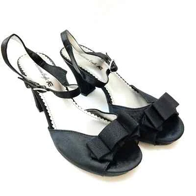 American Eagle Peep Toe Heels Black Ankle Strap Size 7 - Image 1 of 4