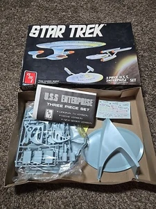 Star Trek 3 Piece U.S.S. Enterprise Set Model Kit AMT 1988 New Open Box - Picture 1 of 10