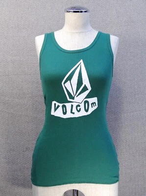 New Volcom Logo Green Women's Summer Muscle Tank Top WTSH-52 - Image 1 of 2