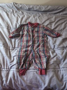 VTG Okosh B'gosh Toddler Boy Girl Plaid Red Flannel Top Pant 18 Months - Picture 1 of 9