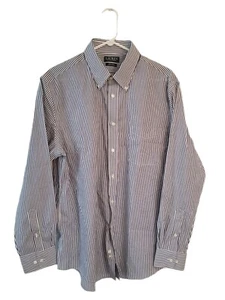 Camicia uomo Ralph Lauren regular fit manica lunga a righe con tasca bianca blu XL - Foto 1 di 5