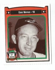 1991 Crown Coca Cola Baltimore Orioles Regional Card Eddie Waitkus 1954-1955