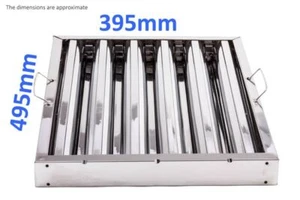 Canopy Grease Baffle Filter Stainless Steel Kitchen Extraction Hood 495x395mm - Picture 1 of 2