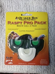 Quaker Boy Raspy Pro Pack Turkey Call 3 Pack Combo nuovo USA chiamata bocca - Foto 1 di 2