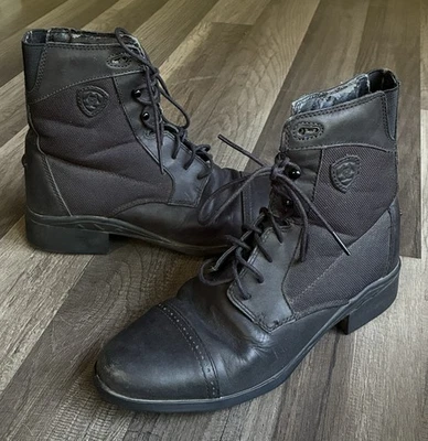 Ariat Scout Paddock Tie Boot Cuero Negro Mujer’s Talla 8.5 Foto 1 de 4