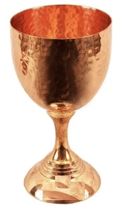Hammered Flute Design Copper Wine Goblet Glass 250 ML - Picture 1 of 3