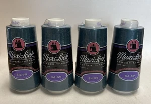 4 Large Cones Maxi-Lock Serger Thread 3000 Yard 100% Polyester Thread Spruce - Picture 1 of 6