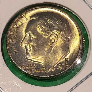 1979-D Stempelglanz Roosevelt Dime Denver tatsächliche Münze (B) - Bild 1 von 8