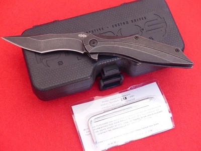 Brous Blades Razorback Flipper Knife 3" D2 Blade, Blackout, Titanium - Image 1 of 3