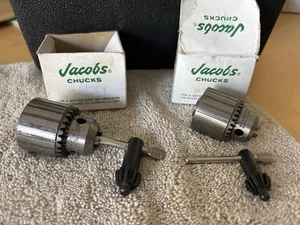 (2) Jacobs Bohrfutter 1/4-24 - 0-1/4" Kapazität - Hergestellt in den USA mit Schlüssel & Boxen - Bild 1 von 3