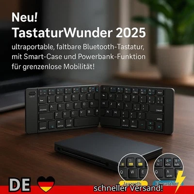 TastaturWunder 2025: Faltbare Bluetooth-Tastatur mit Powerbank - Bild 1 von 4