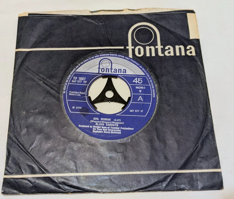 RARE BLACK SABBATH - EVIL WOMAN / WICKED WORLD 7" Original Release Fontana Mono - Image 1 of 4