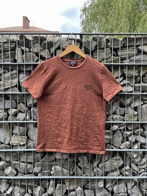 APC Rue Madame Paris Logo Embroidered T-shirt Men Size M Brown Short Sleeve - Image 1 of 4