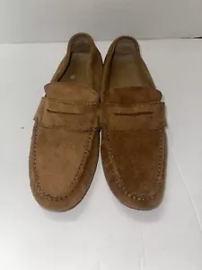 Polo Ralph Lauren Brown Suede Driving Moccasins Men’s 9 D Slip-on Grip - Picture 1 of 7