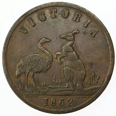AUSTRALIA 1 Penny Token 1862 XF 'John Andrew & Co, Drapers, Melbourne, Victoria' - Image 1 of 2