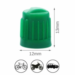 100 Qty Tire Valve Stems Plastic Caps Green (Nitrogen) With TPMS Seal 100 Qty - Picture 1 of 2